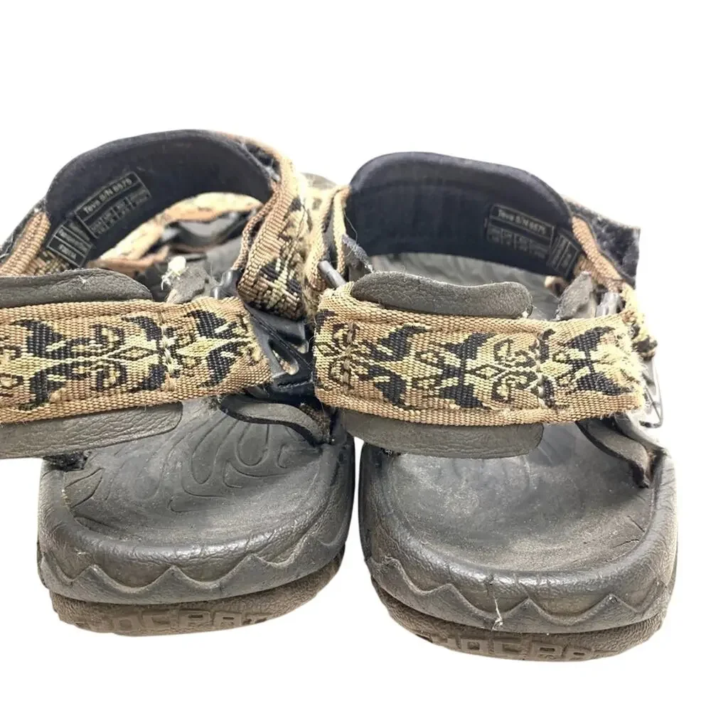 Teva 6575 Brown Black Sport Sandals Shoes Fisherman Dad Shoes Hiking Caming 10